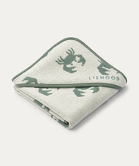 Thumbnail for Alba Yarn Dyed Hooded Baby Towel - Crab / Sandy