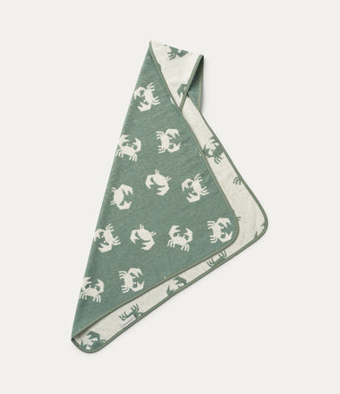 Alba Yarn Dyed Hooded Baby Towel - Crab / Sandy
