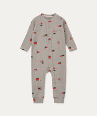 Thumbnail for Birk Printed Pyjamas Jumpsuit - Holiday vehicles / Stripe navy