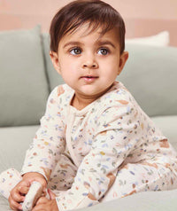 Thumbnail for Bear Print Two Way Zip Up Sleepsuit - Honey Bear Print