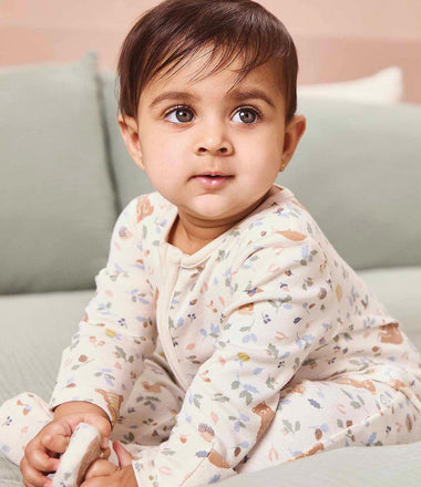 Bear Print Two Way Zip Up Sleepsuit - Honey Bear Print