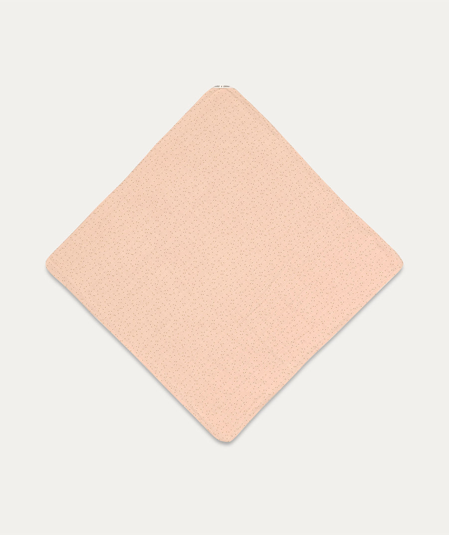 Muslin/Terry Hooded Towel - Dots Peach Rose