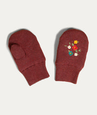 Thumbnail for Embroidered Knitted Mittens - Hazelnut
