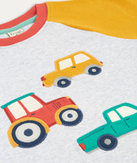 Thumbnail for Alfie Raglan Top - Grey Marl/Vehicles