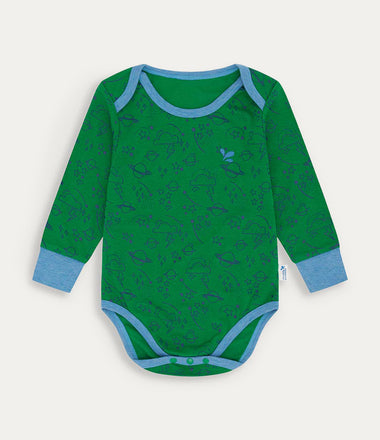 Thermal Base Layer Baby Grow - Green Sky