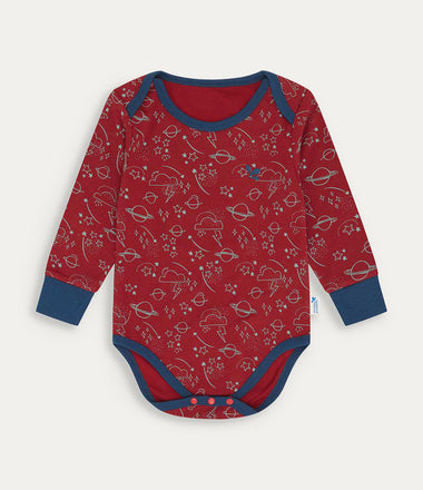 Thermal Base Layer Baby Grow - Red Pear Sky