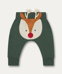 Thumbnail for Ribbed Reindeer Jogger - Pine & Reindeer