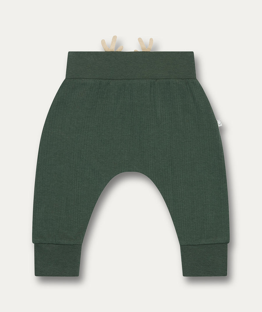Ribbed Reindeer Jogger - Pine & Reindeer