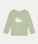 Ribbed Polar Bear Placement Print Long Sleeve T shirt - Sage & Polar Bear