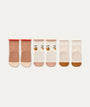 3 Pack Eloy Anti Slip Baby Socks - Peach / Sandy Mix