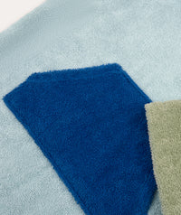 Thumbnail for Colourblock Towelling Poncho - Pale Blue Mix