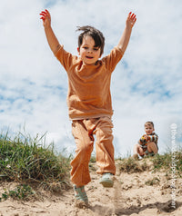 Thumbnail for Towelling Short Sleeve Sweatshirt - Biscuit