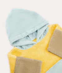 Thumbnail for Colourblock Towelling Poncho - Yellow Mix