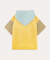 Thumbnail for Colourblock Towelling Poncho - Yellow Mix