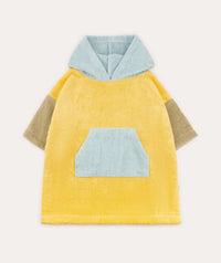 Thumbnail for Colourblock Towelling Poncho - Yellow Mix