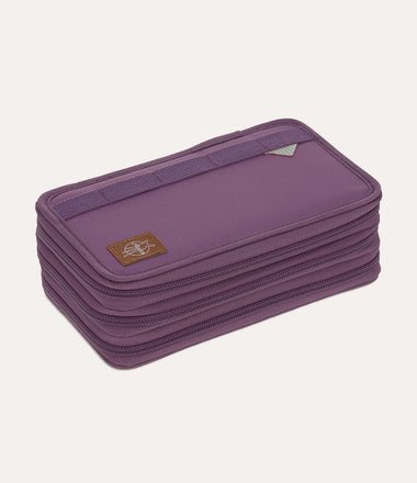 School Triple Pencil Case Unique - Purple