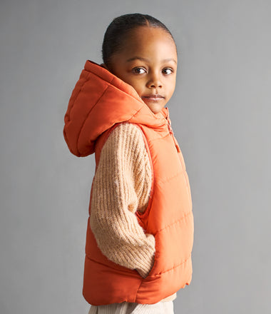 Quilted Gilet - Orange  Spice