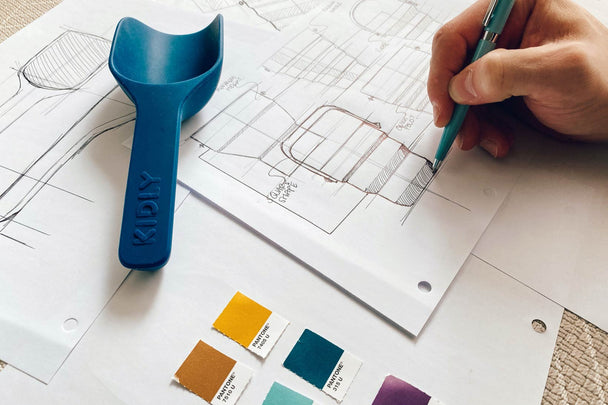 Sketching designs for our award-winning Foldaway Bucket & Spade