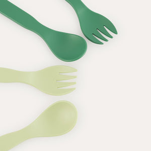 4 Pack Eco Spoons & Forks - Green