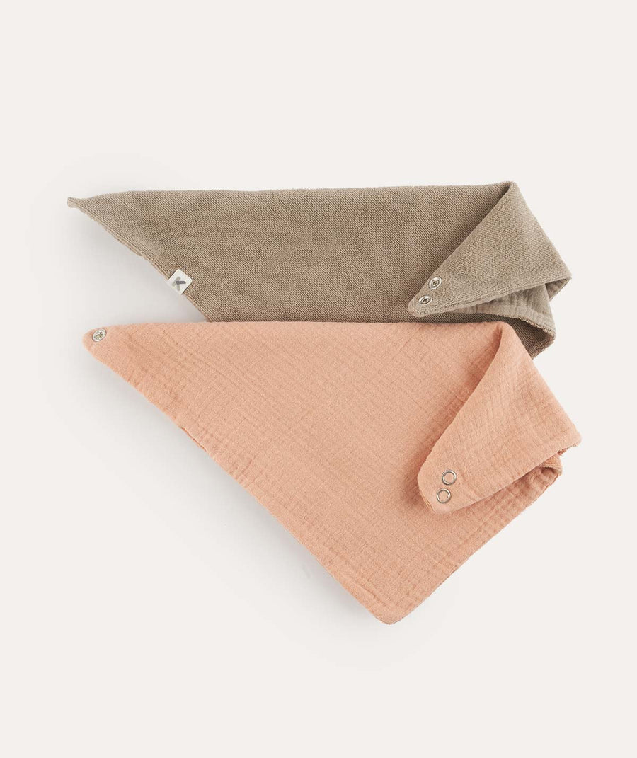 2 Pack Double Layer Bandana Bib - Orange