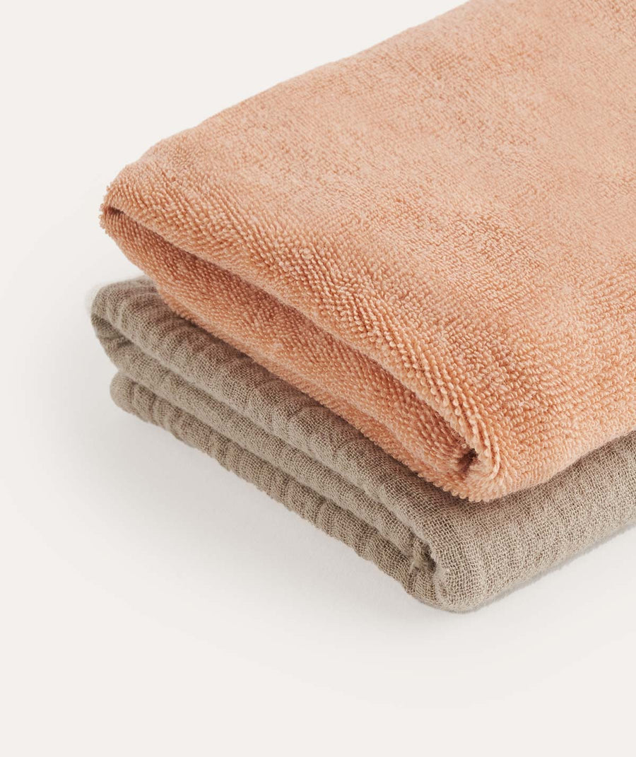 2 Pack Double Layer Bandana Bib - Orange