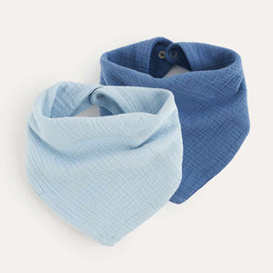 2 Pack Double Layer Bandana Bib - Blue