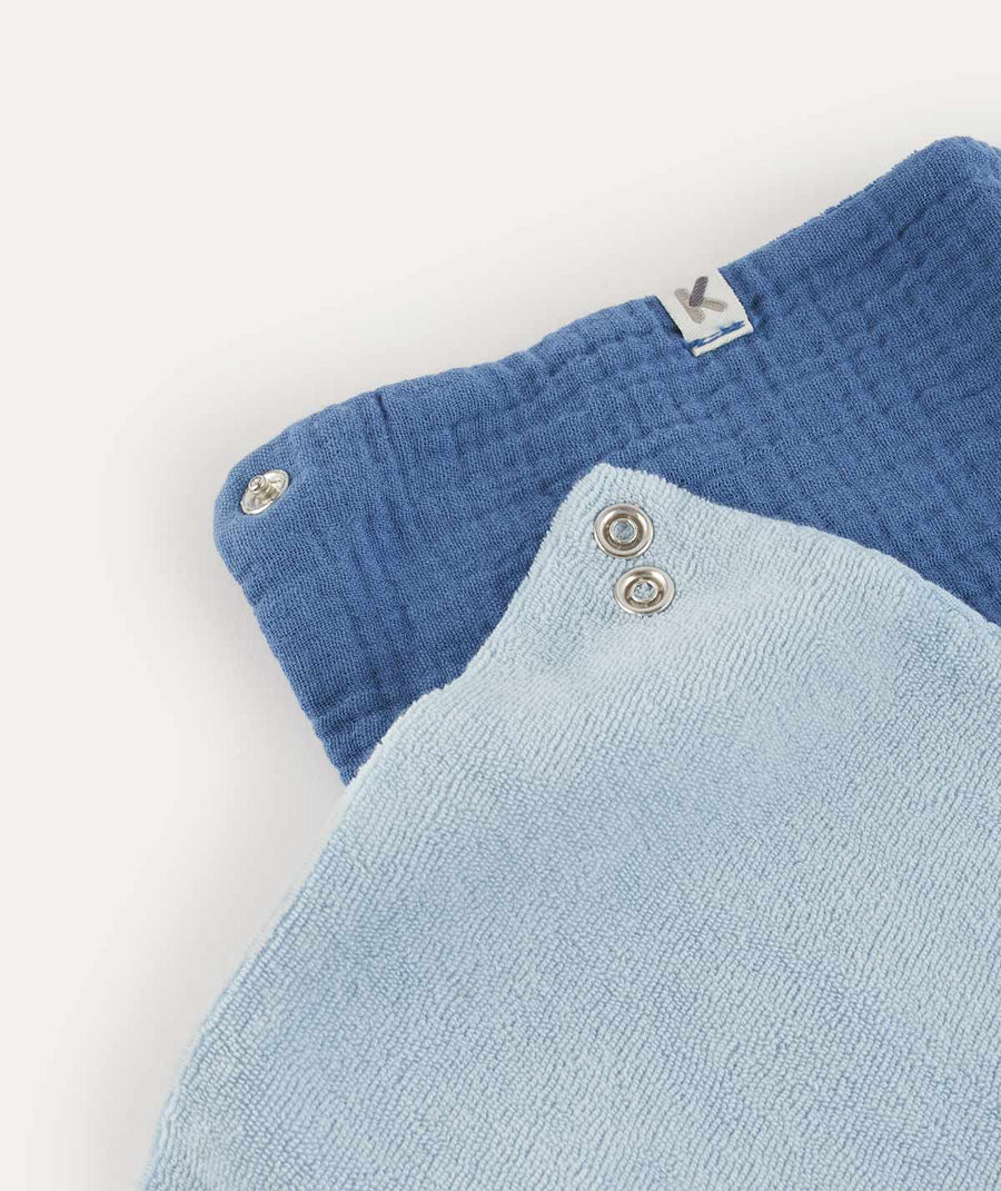 2 Pack Double Layer Bandana Bib - Blue