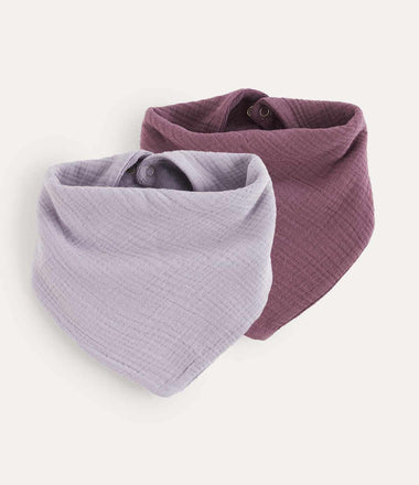 2 Pack Double Layer Bandana Bib - Purple