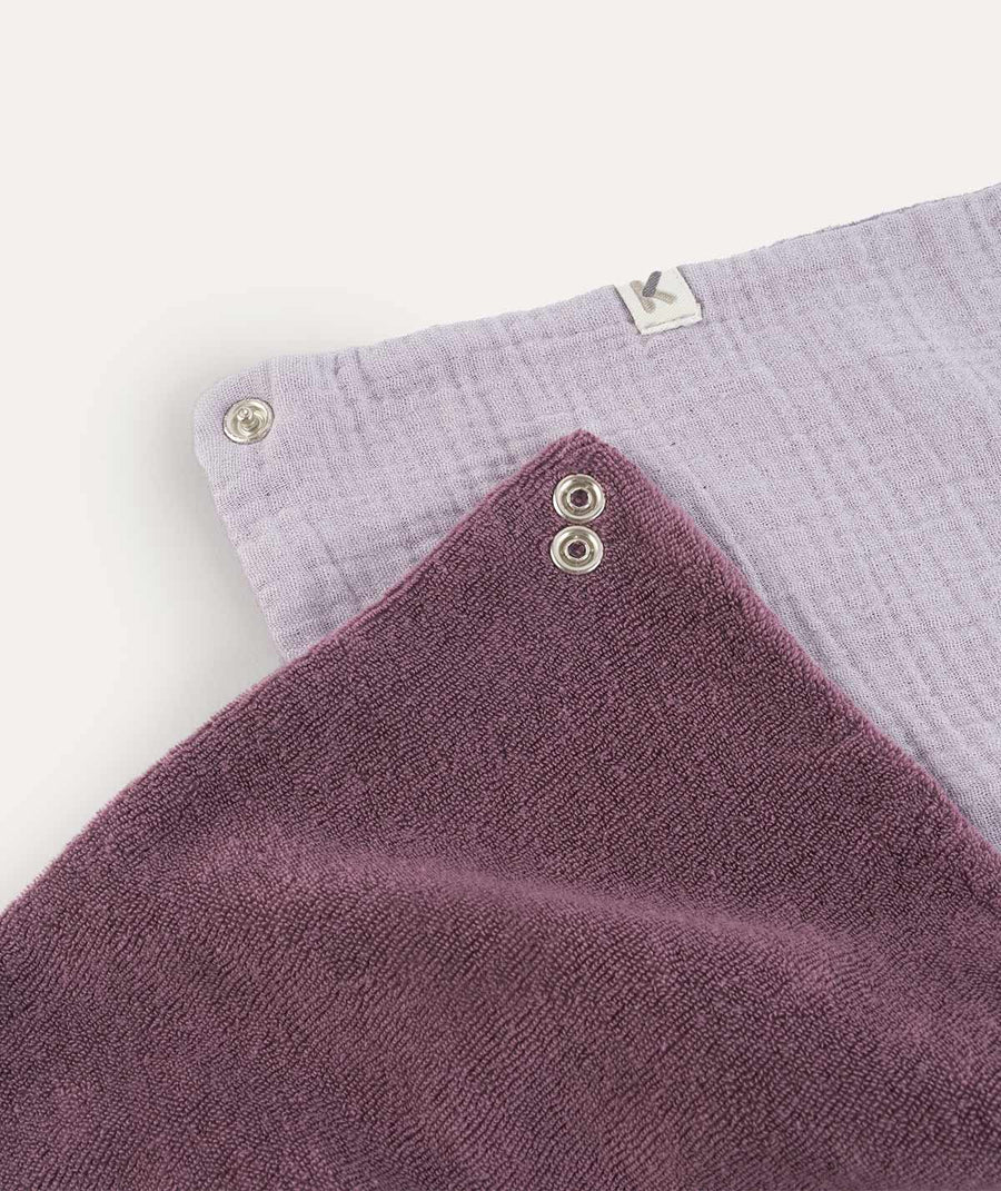 2 Pack Double Layer Bandana Bib - Purple