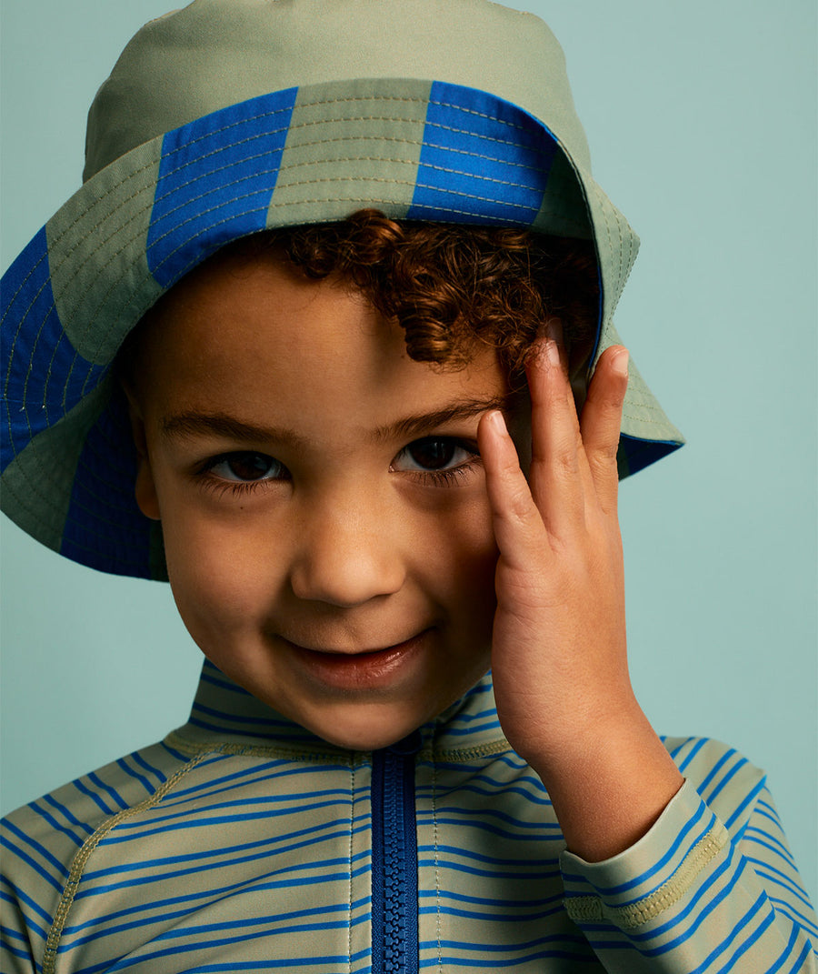 Recycled Bucket Hat -  Blue Stripe