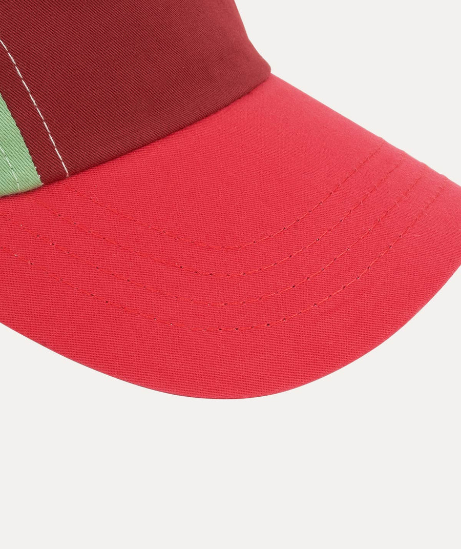 Colour Block Cap - Red