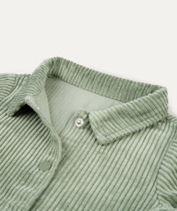 Thumbnail for Organic Cord Shirt Dress -  Hedge Green