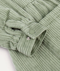 Thumbnail for Organic Cord Shirt Dress -  Hedge Green