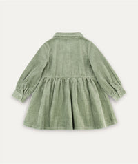 Thumbnail for Organic Cord Shirt Dress -  Hedge Green