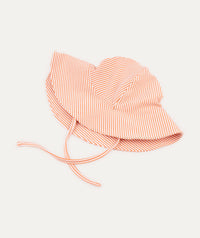 Thumbnail for Floppy Swim Hat -  Coral Seersucker