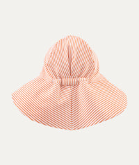 Thumbnail for Floppy Swim Hat -  Coral Seersucker