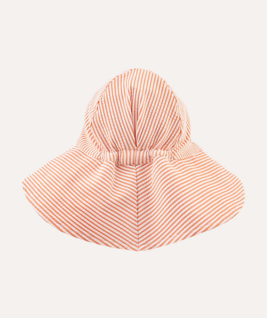 Floppy Swim Hat -  Coral Seersucker