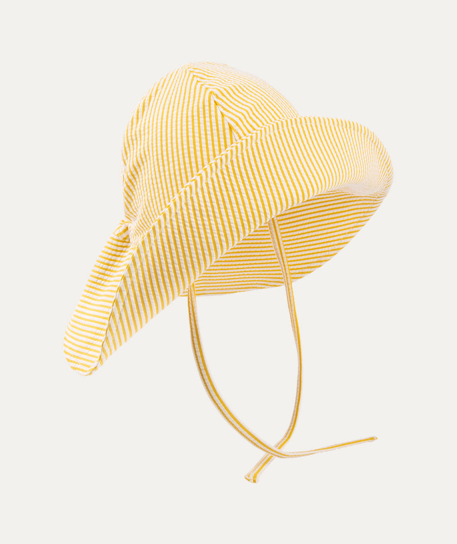 Floppy Swim Hat -  Yellow Seersucker