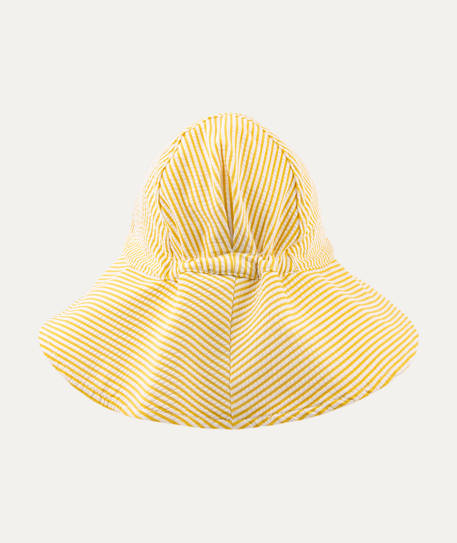 Floppy Swim Hat -  Yellow Seersucker