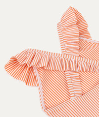 Thumbnail for Seersucker Frill Swimsuit -  Coral Seersucker