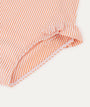 Seersucker Frill Swimsuit -  Coral Seersucker
