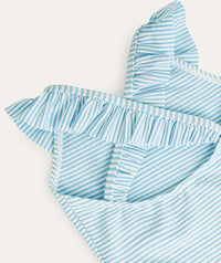 Thumbnail for Seersucker Frill Swimsuit - Soft Blue Stripe