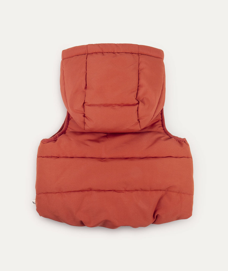 Quilted Gilet - Orange  Spice