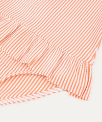 Thumbnail for Seersucker Long Sleeve Swimsuit -  Coral Seersucker