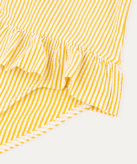 Thumbnail for Seersucker Long Sleeve Swimsuit -  Yellow Seersucker