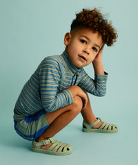 Thumbnail for Recycled Zip Front Rash Vest -  Blue Stripe