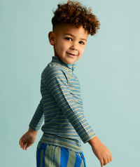 Thumbnail for Recycled Zip Front Rash Vest -  Blue Stripe