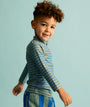 Recycled Zip Front Rash Vest -  Blue Stripe