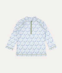 Thumbnail for Recycled Zip Front Rash Vest -  Bubbles Whale Print