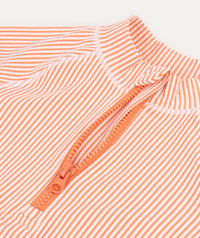 Thumbnail for Seersucker Zip Front Rash Vest -  Coral Seersucker